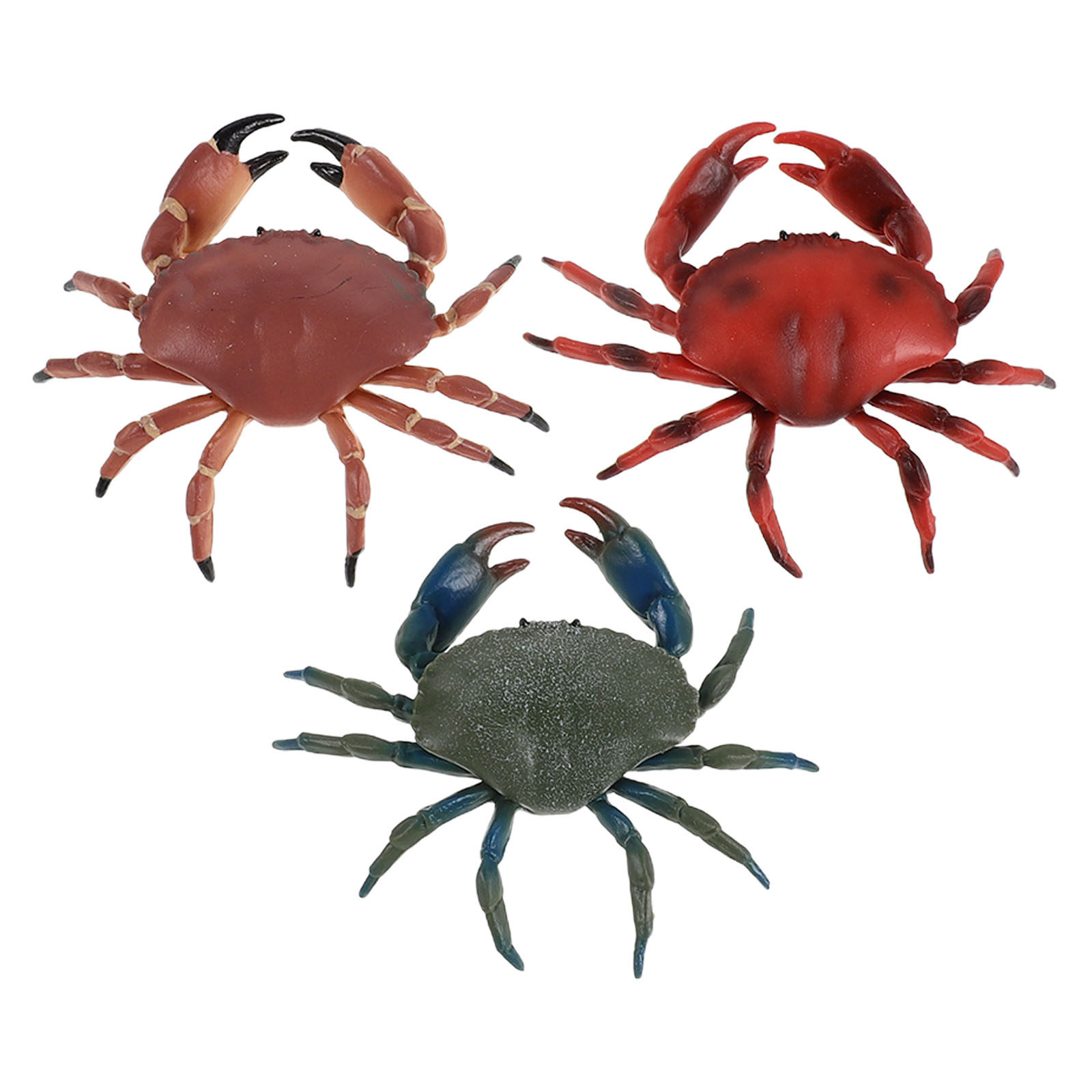 Marine Aquarium Europe - 3Pcs Realistic Plastic Crab Figures Lifelike