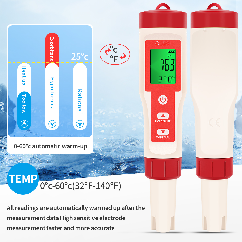 PH/CL2/H2/ORP/Temperature Mete - огляд і ціна Marine Aquarium Test Kit