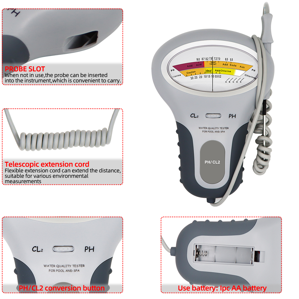 2 in 1 PH Chlorine Meter Chlor - огляд і ціна Marine Aquarium Test Kit