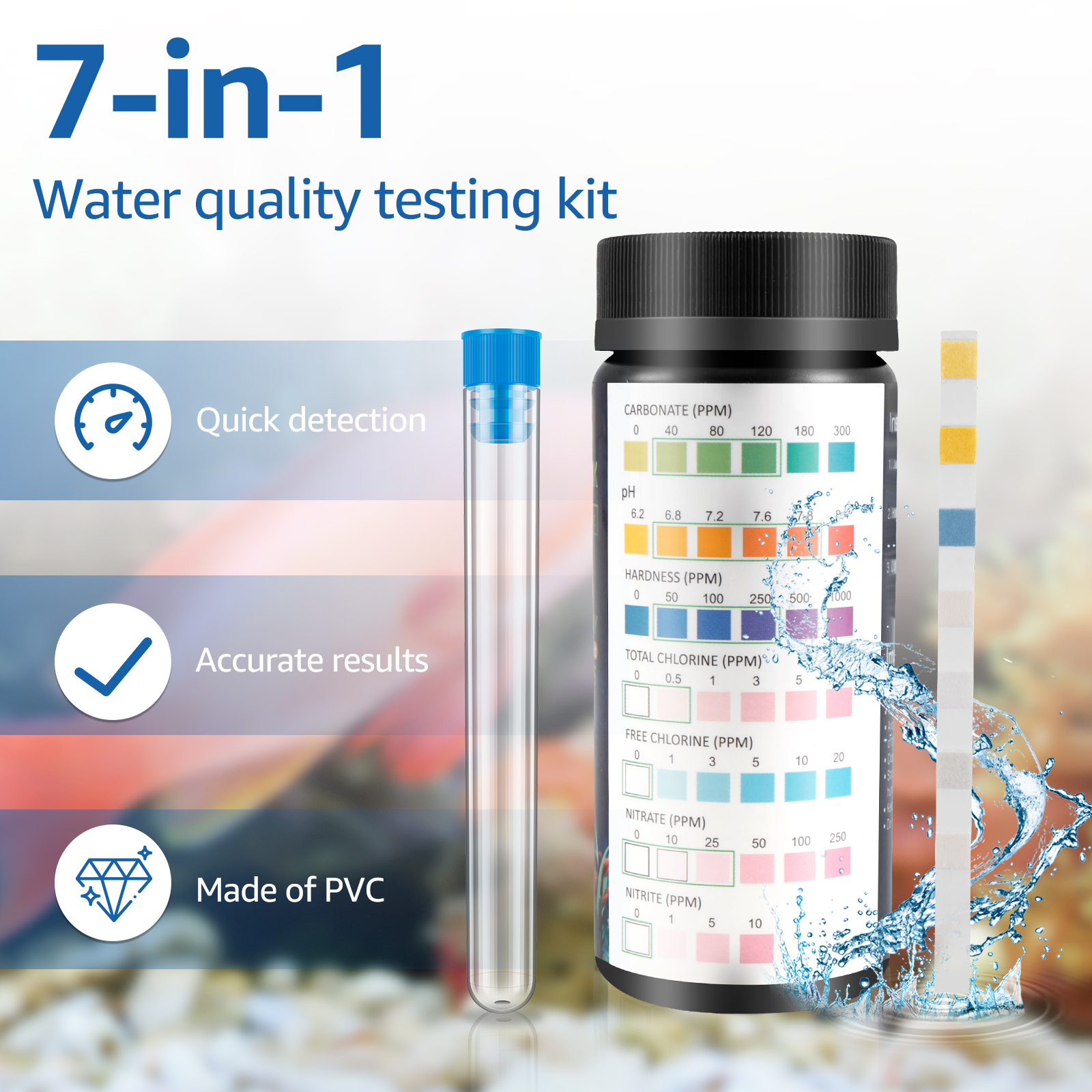 100Pcs 7 in 1 Aquarium Test St - огляд і ціна Marine Aquarium Test Kit
