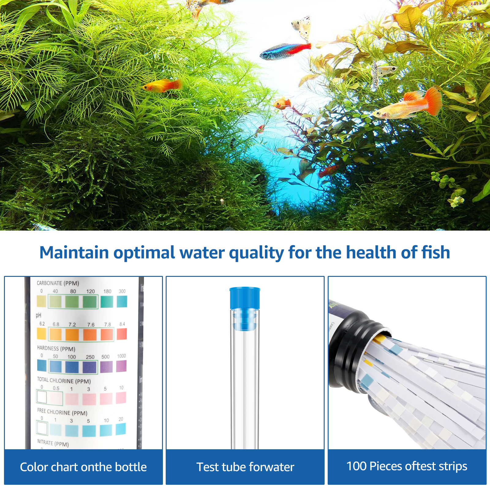 100Pcs 7 in 1 Aquarium Test St - огляд і ціна Marine Aquarium Test Kit